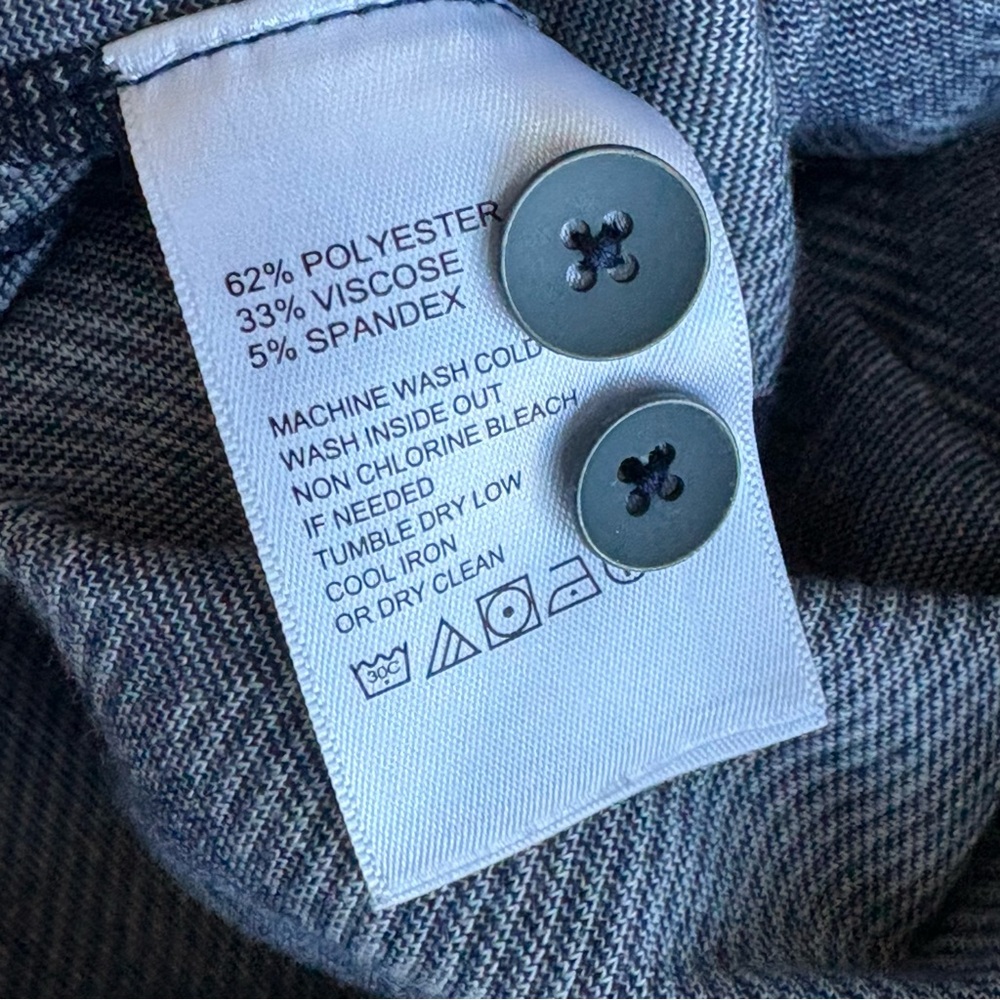 Tommy Bahama Blue Gray Plaid Flannel Style Button Front Shirt Stretch Men’s‎ L - Picture 8 of 8